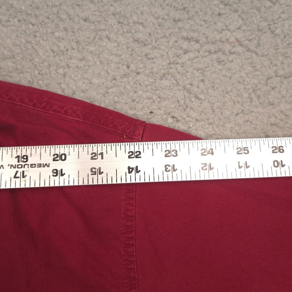 Wrangler Flex for Comfort Men 3XL Maroon Short Sleeve Button Shirt Stretch - Picture 6 of 11